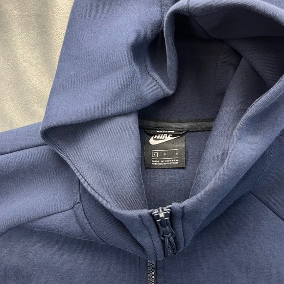 Nike Tech Fleece Jacket Men's Large Navy blue Windrunner Hoodie 928483 451 - Picture 3 of 13
